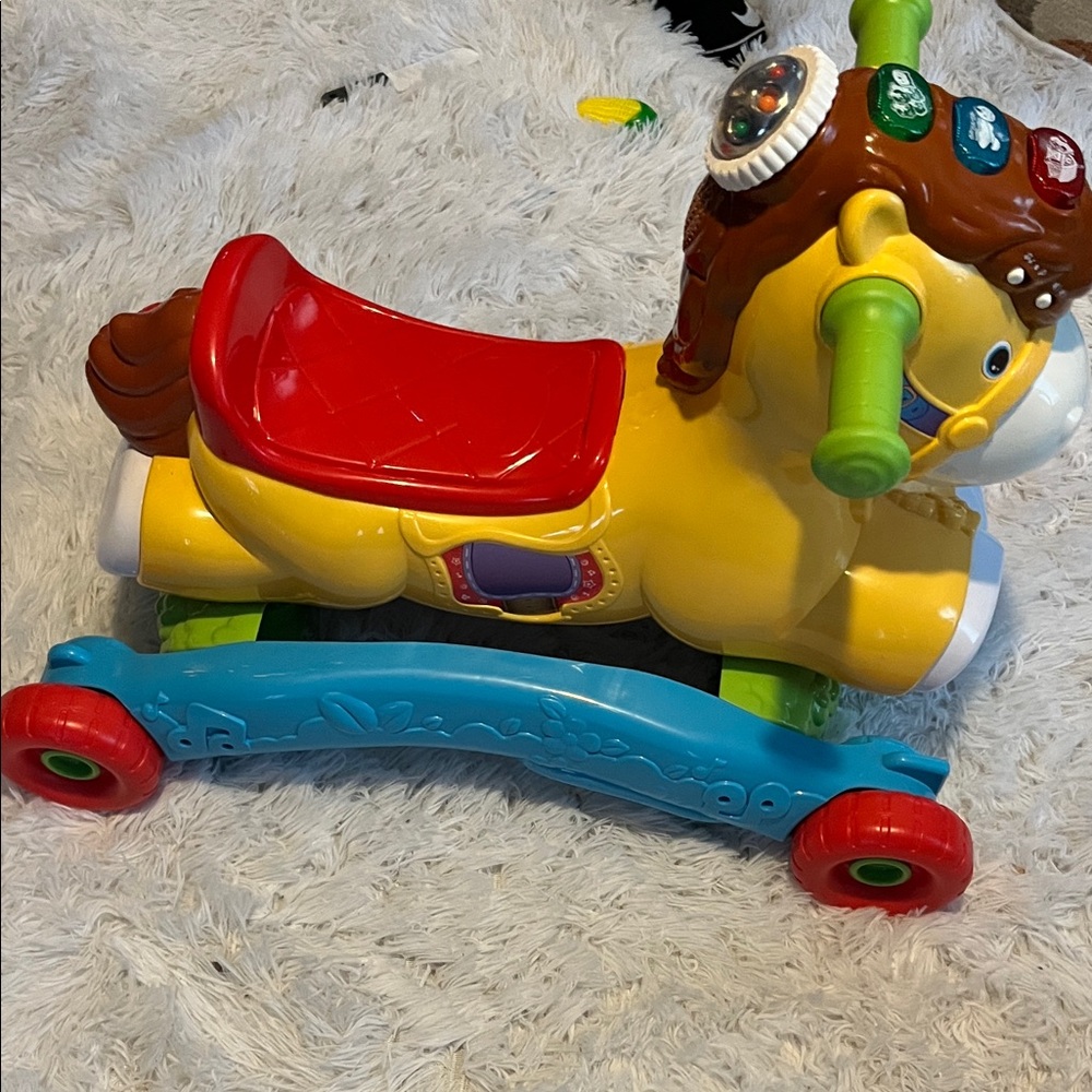 Vibrant Yellow Ride-On Learning Horse